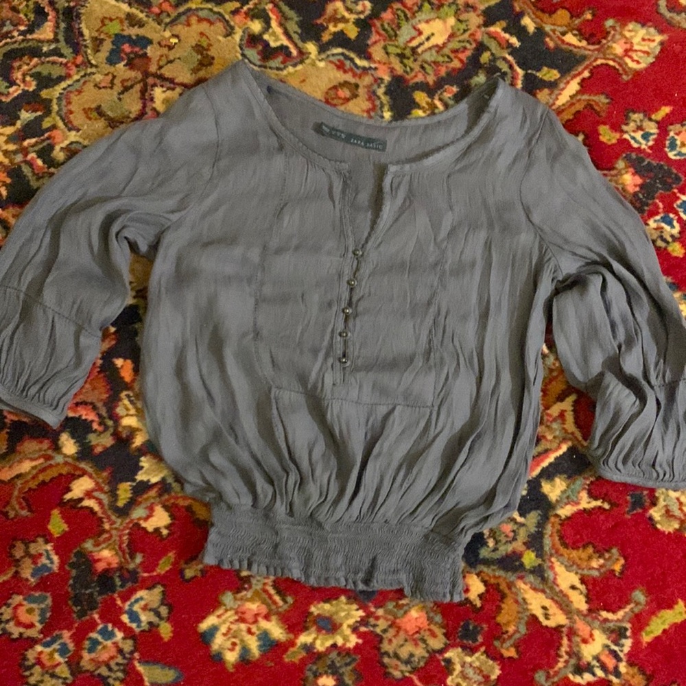 ZARA BLUE/GRAY BLOUSE